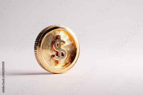 Gold dollar coin icon on a light gray background.