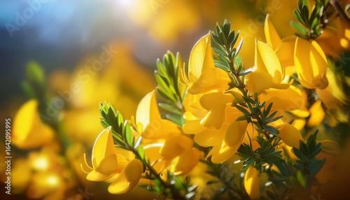 easter broom yellow flowers in the spring