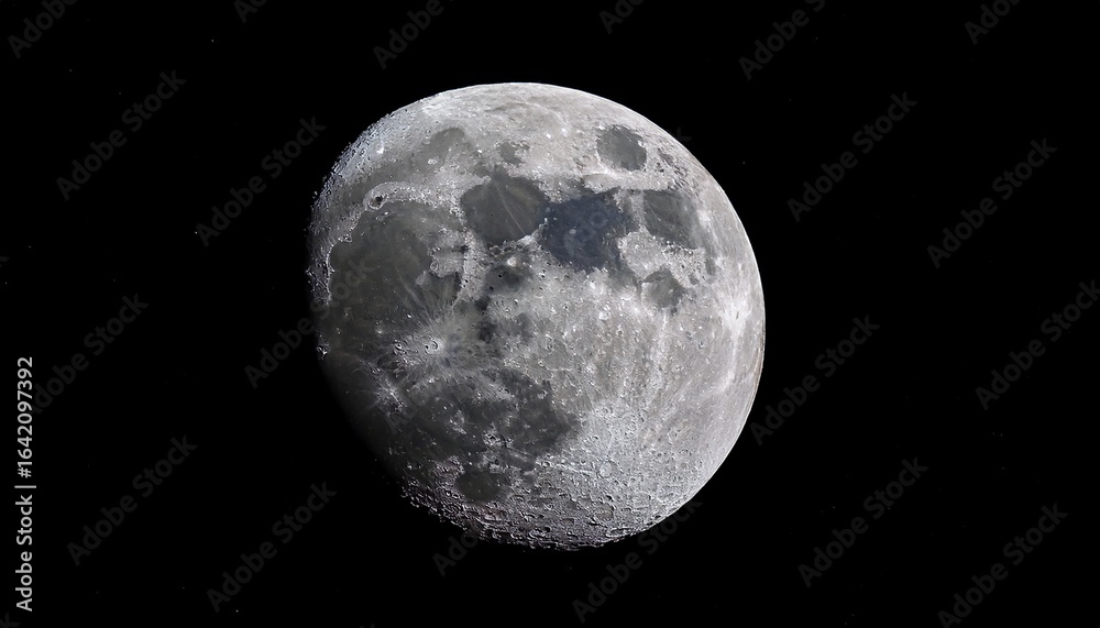 Obraz premium detailed close up of full moon surface with craters and shadows