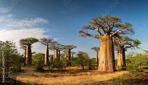 dense forest of african baobab trees african baobab tree forest unique and ancient tree formations