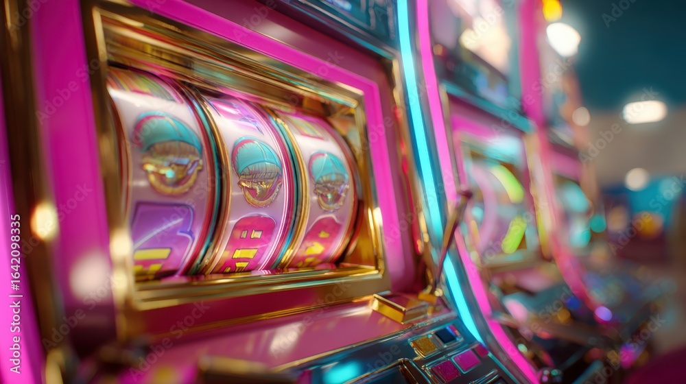 Pink Slot Machines in Casino: A High-Resolution Image for Gaming and Entertainment Concepts Pink Slot Machines in Casino: A High-Resolution Image for Gaming and Entertainment Concepts
