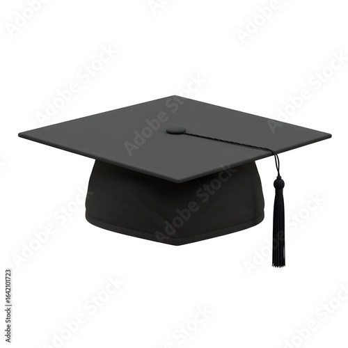 Wallpaper Mural Single black graduation cap with tassel, isolated on a white background. Symbol of academic achievement. Torontodigital.ca