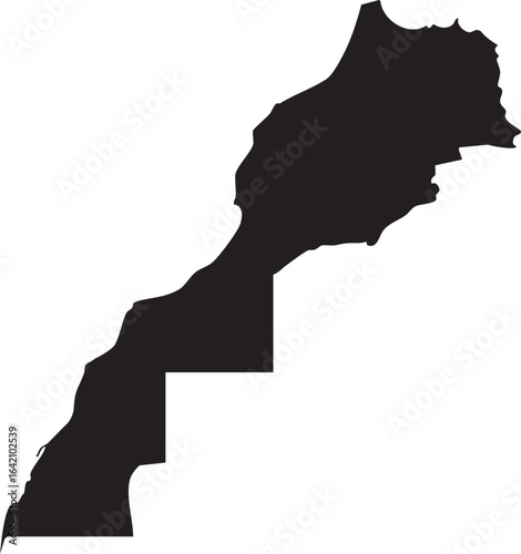 Vector Map Silhouette of Morocco