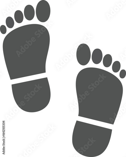 Human footprint icons simple vector illustration in dark grey for tracking or walking concepts 
