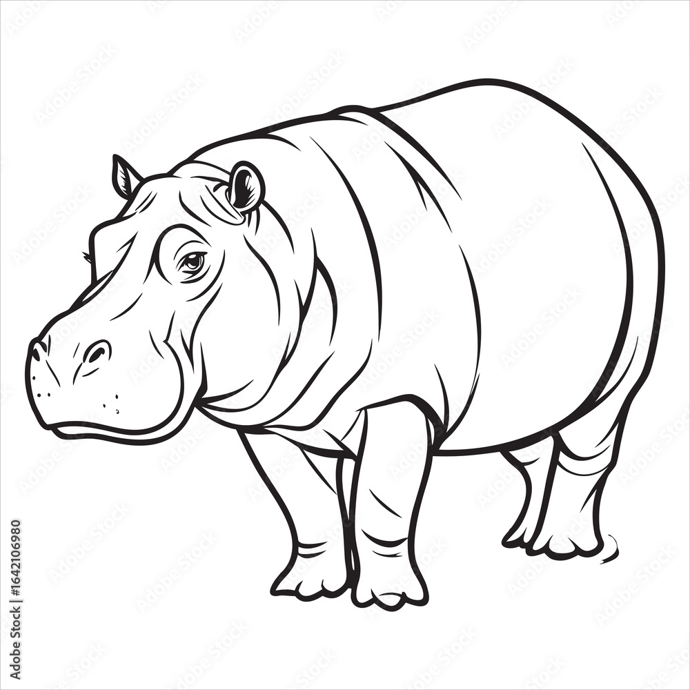 Fototapeta premium hippopotamus-vector-