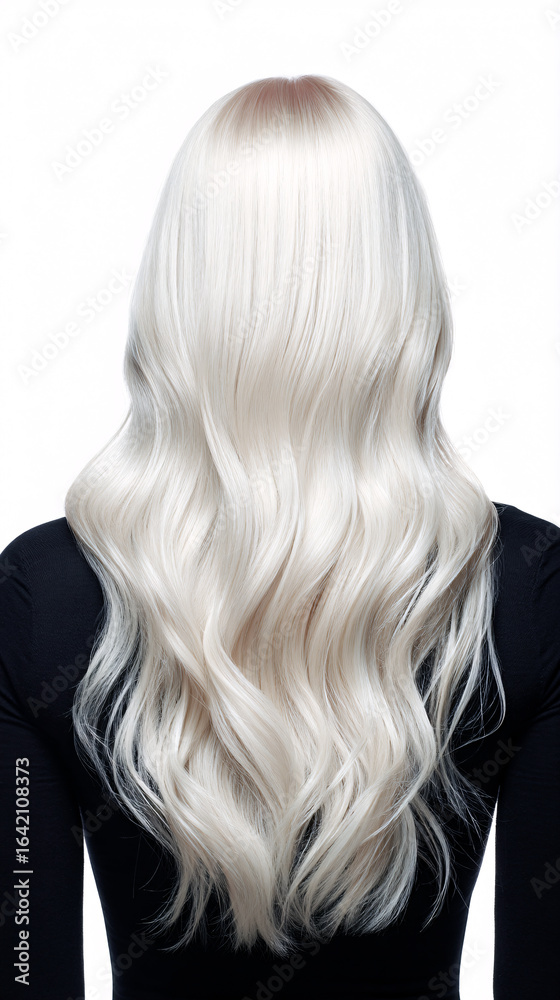 Naklejka premium Stunning Woman with Long Wavy Blonde Hair: Professional Headshot Portrait