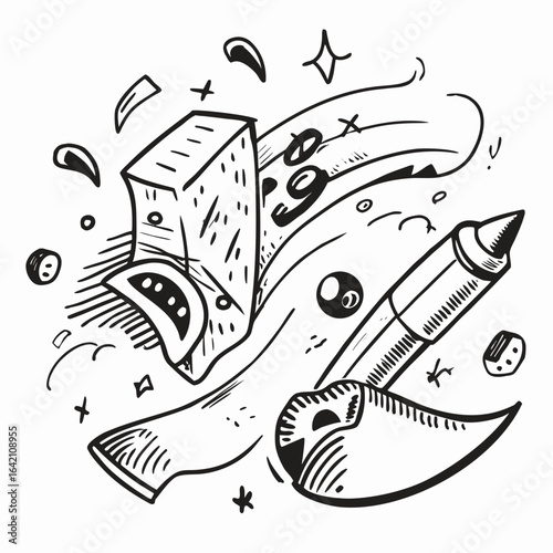 Artistic Hand-Sketched Doodle Designs for Unique Project Accents