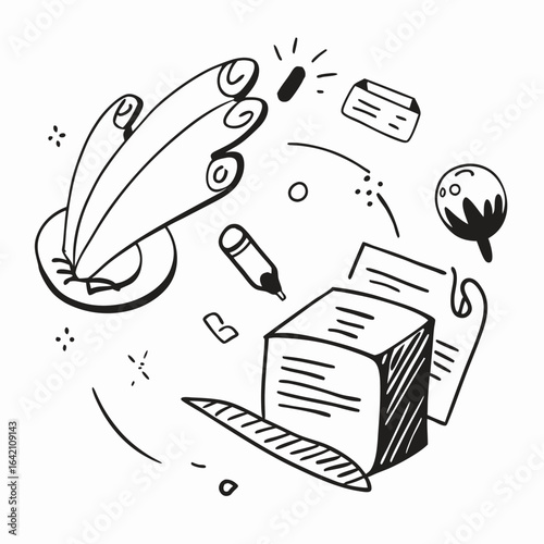Unique Hand-Drawn Doodle Graphics for Bullet Journals and Planners