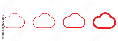 Cloud computing icon. Line, glyph and filled outline colorful version, abstract cloud outline and filled vector sign. Cloud icon. Vector illustration.