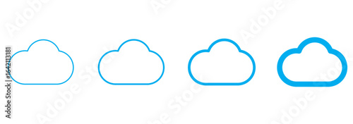 Cloud computing icon. Line, glyph and filled outline colorful version, abstract cloud outline and filled vector sign. Cloud icon. Vector illustration.