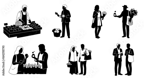 Engaging Interactions at a Vibrant Marketplace with Diverse Shoppers and Vendors in Action