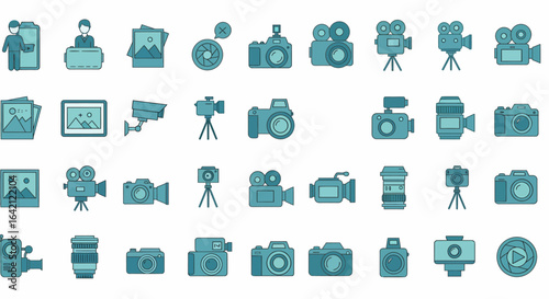 Collection of Vintage and Modern Photography Equipment and Digital Gadgets