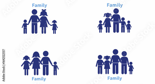 Illustrating Family Units Diverse Member Configurations and Generational Connections Emphasizing Kinship Bonds