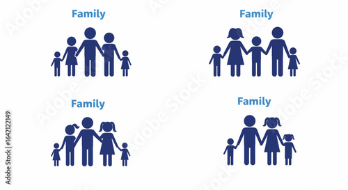 Visual Representations of Diverse Family Structures and Relationships Illustrating Parent Child Connections and Domestic Units