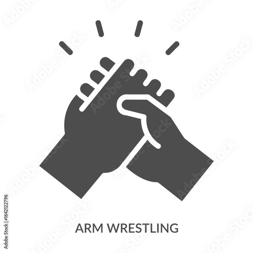 Arm Wrestling Icon Line Style. Design Vector Illustration