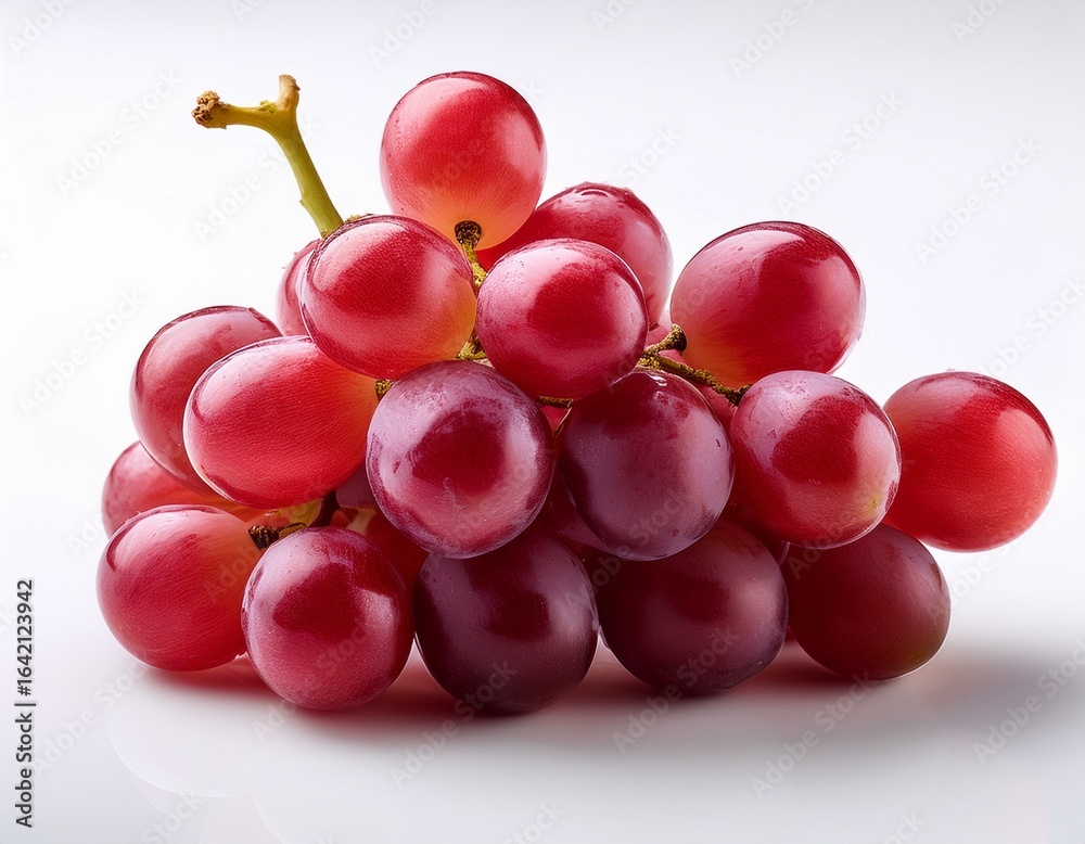 Fototapeta premium red grapes on white background