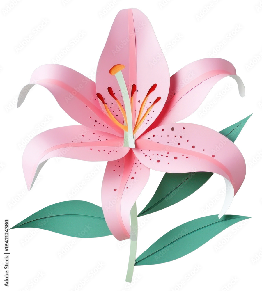 Naklejka premium PNG Lily flower plant art.