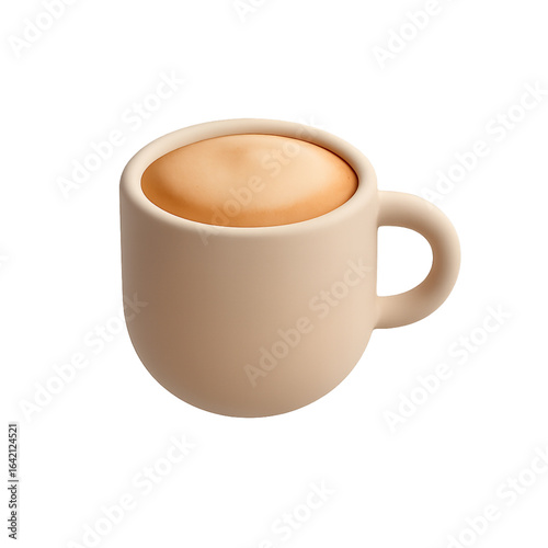 Wallpaper Mural Creamy coffee in a simple beige mug isolated on transparent background Torontodigital.ca