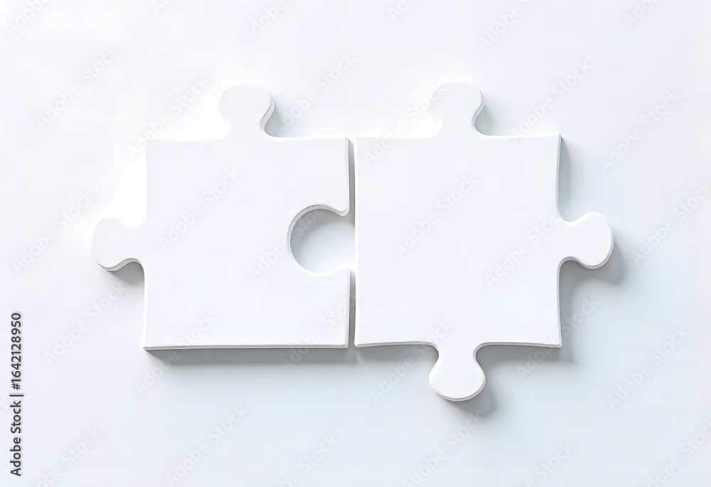 White puzzle pieces fitting together high resolution photo White puzzle pieces fitting together high resolution photo