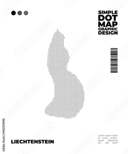 Minimalist abstract dot circle map of Liechtenstein