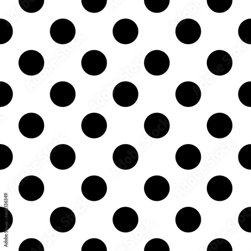 Black polka dots on white