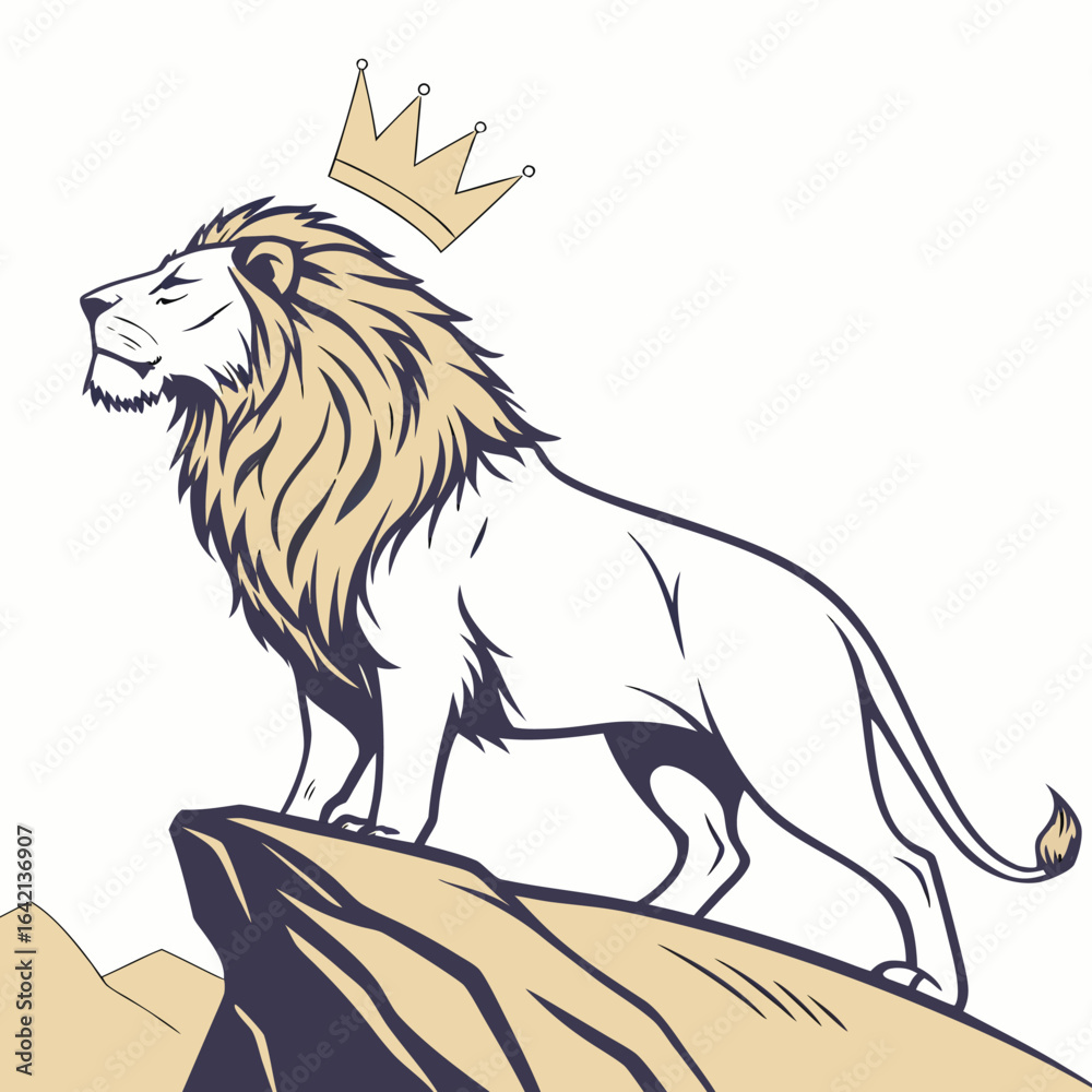 Fototapeta premium Lion Head Vector Logo Design