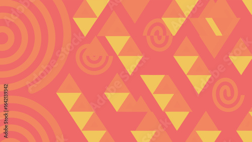 Abstract geometric background with warm colors and repeating shapes for design