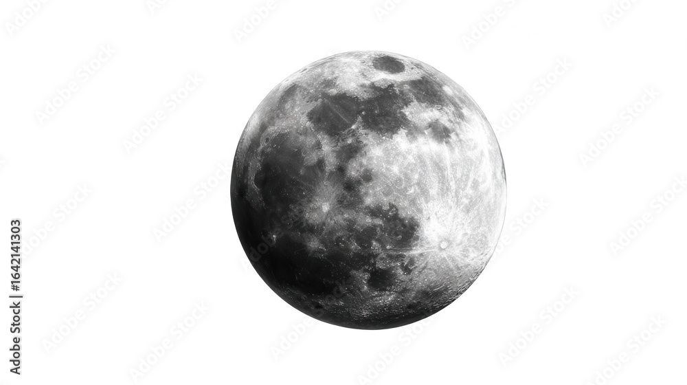 Naklejka premium Moon, white background, png, transparent
