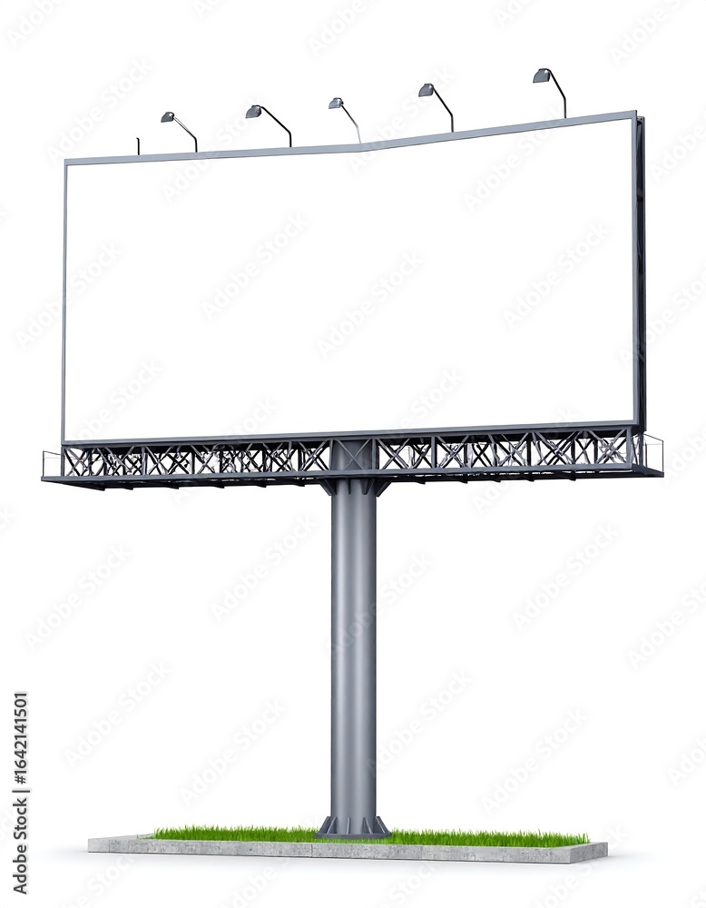 Obraz premium Blank billboard against white background