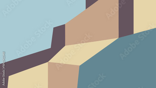 Abstract geometric composition featuring earth tones and clean lines for modern design