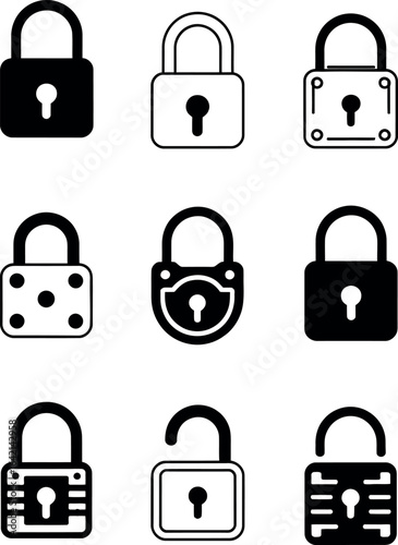 Padlock Security Icons Set