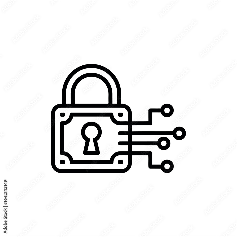 Digital padlock with circuit design. Digital padlock with circuit design.