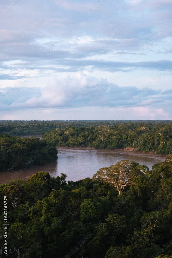 River in the Forest with Cloudy Sky Tropical Landscape River in the Forest with Cloudy Sky Tropical Landscape