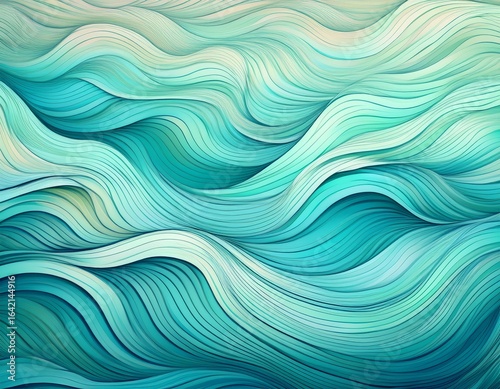 seamless wave pattern gradient background stylized water ripples beach theme soothing pastel colors serene turquoise