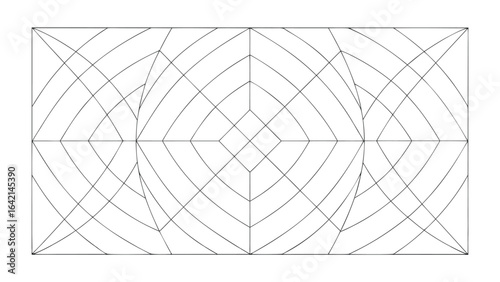 Abstract geometric composition of intersecting lines forming a patterned architectural design