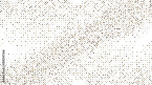 Abstract bronze geometric background with a digital mosaic pattern of crosses and pixels. Modern vector illustration with a chaotic data texture
