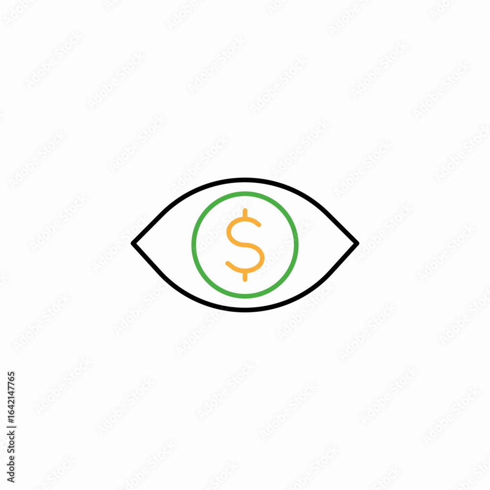 Fototapeta premium eye finances icon sign vector