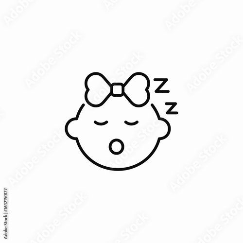 infant sleep icon sign vector