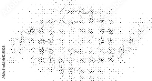 Minimalist abstract background with a chaotic explosion of monochrome digital pixels. Modern vector pattern representing data noise or a glitch effect