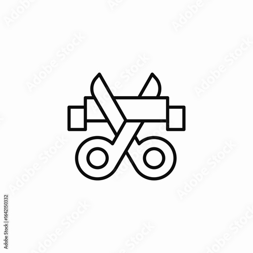 ribbon snip icon sign vector