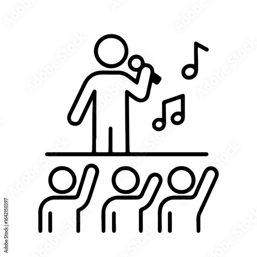 line icon concert attendance vector on white background
Vector line icon on white background