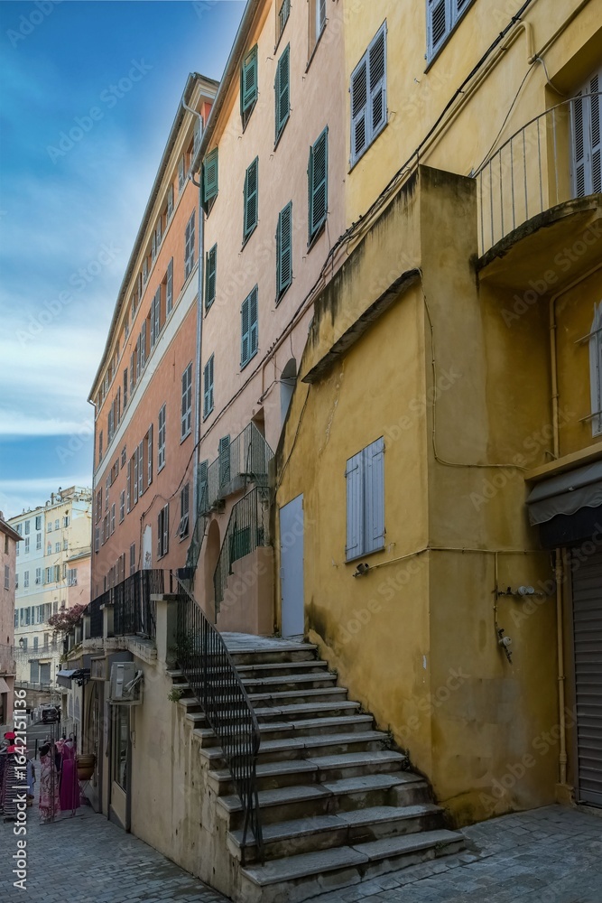 Fototapeta premium Corsica, Bastia, typical houses 