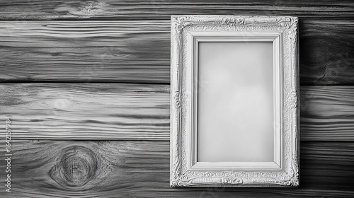 Father's Day frame: B&W photo, wooden backdrop.