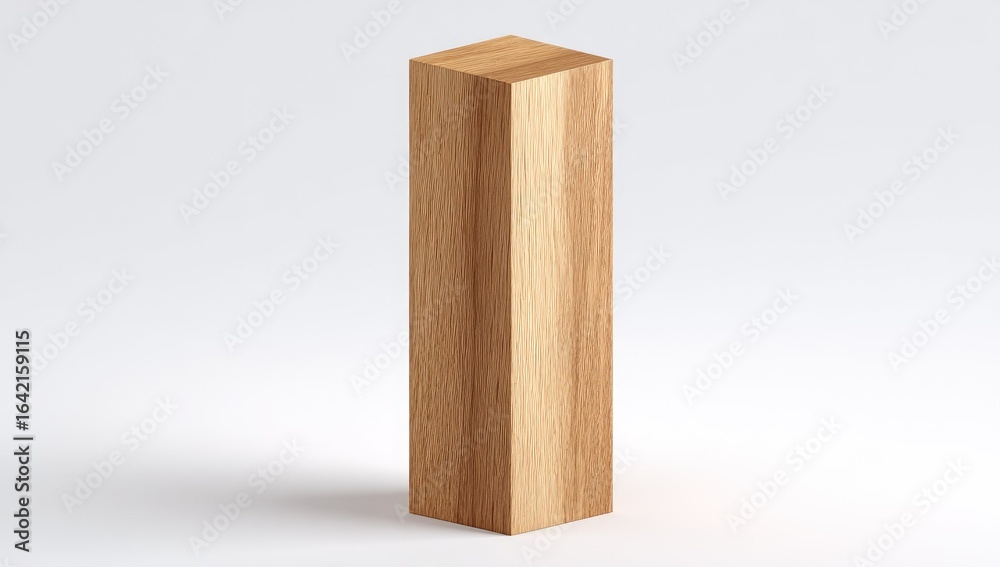 Naklejka premium Wooden rectangular block against a plain background.
