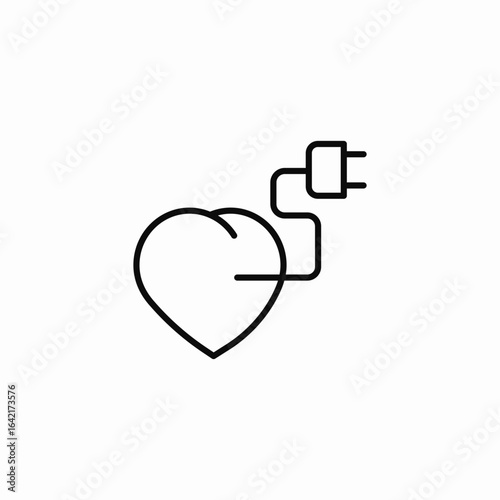 heart plug icon sign vector