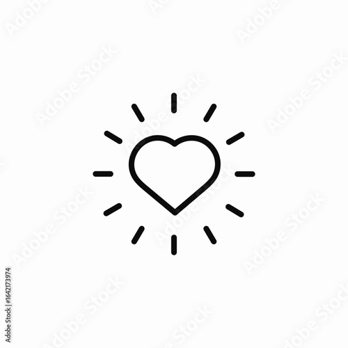 heart sun icon sign vector