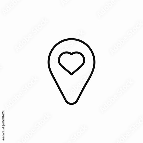location heart icon sign vector