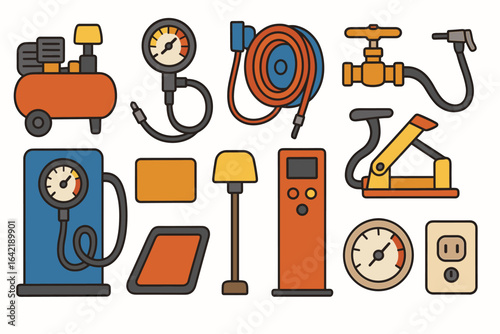 Plumbing, construction filled icon set. tools, equipment icons in filled style