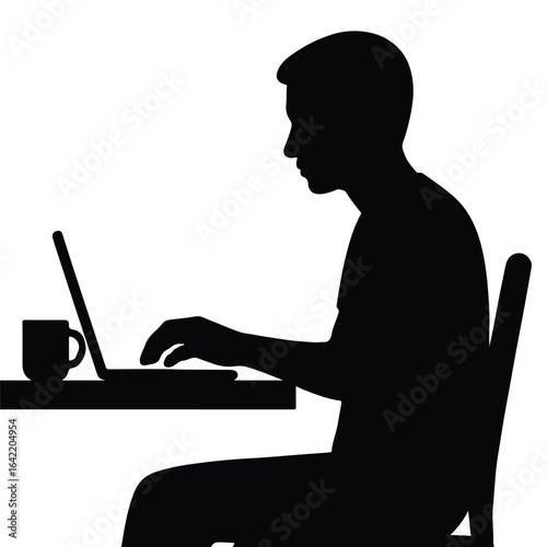Man Working on a Laptop