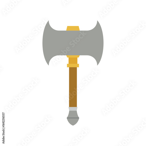 Medieval Battle Axe Weapon. Vector